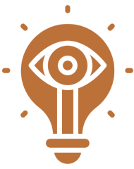 Abstract brown background with a subtle eye and geometric shapes.